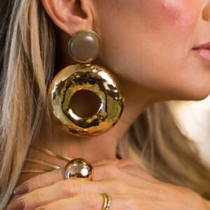 Brinco Ouro Vintage Caqui Longo - SD por Sheila Morais