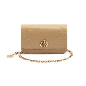 Bolsa Carteira Com Corrente Transversal - NATA OURO - Isla