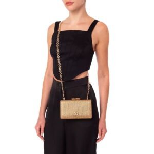 Bolsa Clutch Eva Em Cristais Ouro - Isla - Imagem 2