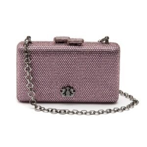 Bolsa Clutch Eva Em Cristais Roxo - Isla - Imagem 1