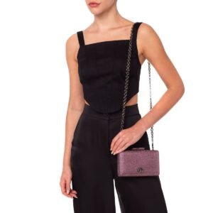 Bolsa Clutch Eva Em Cristais Roxo - Isla - Imagem 2