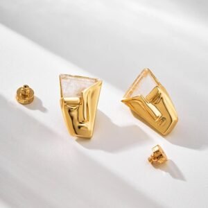 Brinco Face Dourado - Anna Prata