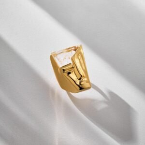 Anel Face Dourado - Anna Prata