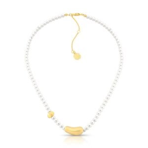 Colar Pearl Matte Organic - Dourado Fosco