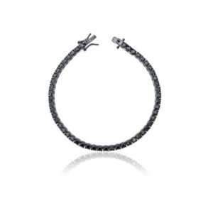 Pulseira Riviera Ródio Negro 4 Pontos 19cm