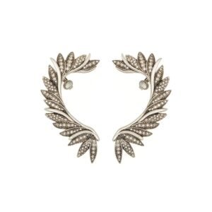 Brinco Earcuff Maxi Folhagens Prata Boho - Hector Albertazzi