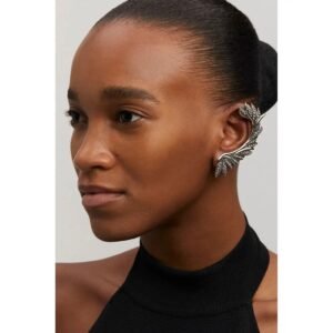 Brinco Earcuff Maxi Folhagens Prata Boho - Hector Albertazzi - Imagem 2