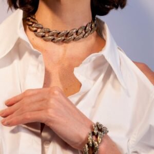 Colar Elos Strass Old Gold - Juiana Manzini - Imagem 2