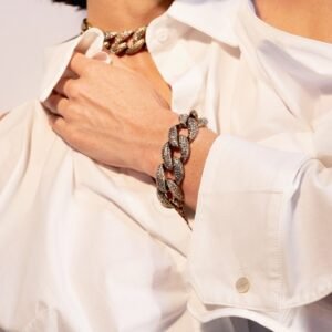Pulseira Elos Strass Old Gold - Juliana Manzini - Imagem 2