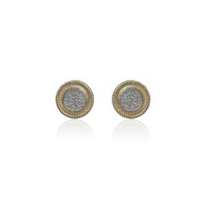 Brinco 'M' Redondo Prata E Dourado
