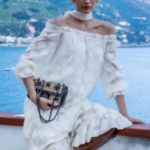 Bolsa Anne Palha Sextavada Preta - Isla - Imagem 2