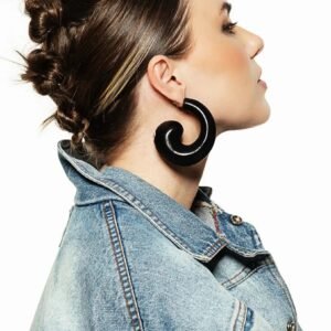 Brinco Argola Icon G Preta - Gutê - Imagem 2
