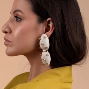 Brinco Convexo Duo Off White - Gutê - Imagem 2