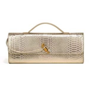 Bolsa Croco Dourada