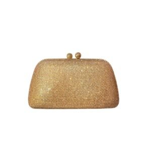 Bolsa Strass Dourada Vintage