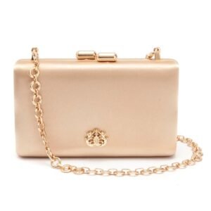 Bolsa Clutch Eva Em Cetim Ouro - Isla