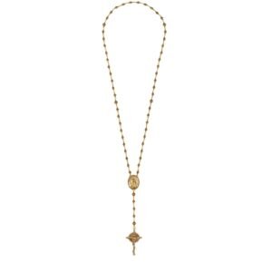Colar Terço Guia Corr N. Senhora Ouro Vintage - Morena Canela