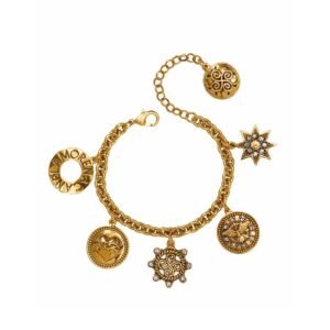 Pulseira Guia Corrente Medalhas Ouro - Morena Canela - Imagem 1