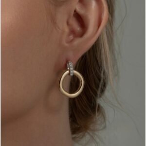Brinco Cravejado Folheado Ouro