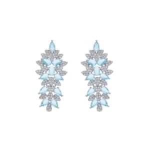 Brinco Gotas Aquamarine Zirconia Branca - Imagem 1