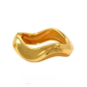 Bracelete Ondulado Ouro Escovado