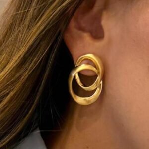 Brinco Ouro  Aros Entrelace