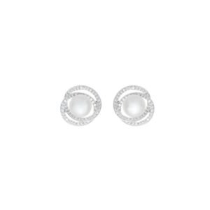 Brinco Voltas Perola Prata - Imagem 1