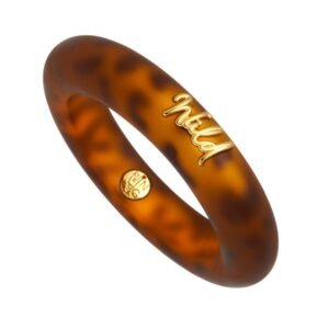 BRACELETE EM RESINA WILD ONCAeDOURADO - NÁDIA GIMENES