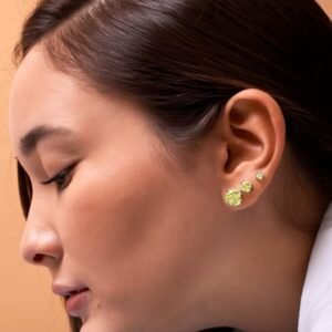 Brinco Ponto de Luz Yellow Fancy 4MM - Imagem 2
