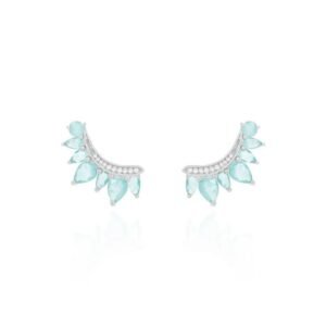 Brinco EarCuff 6 Gotas e uma Pedra Redonda - Imagem 1