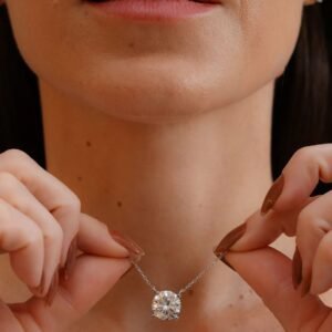 Colar Ponto De Luz Moissanite Prata 925, 11MM e 5ct - Imagem 2