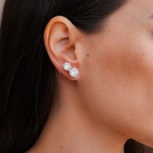 Brinco Solitário Moissanite Prata 925, 11MM e 5ct - Imagem 2