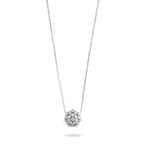 Colar Chuveiro Cravejado Zirconia Branca Ródio