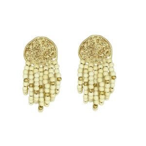 Brinco Moeda C/ Bolinhas White - Gio Bernardes - Imagem 1