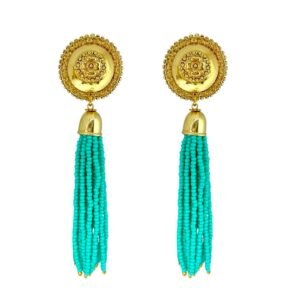 Brinco Tassel Turquesa - Gio Bernardes - Imagem 1