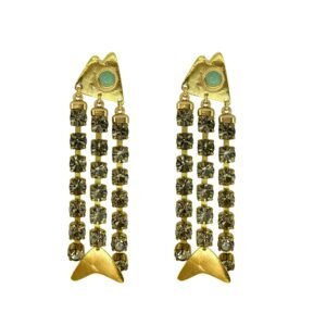 Brinco Peixe C/ Strass Fumês - Gio Bernardes - Imagem 1