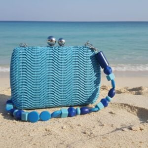 Bolsa Azul Alça Com Detalhes - Imagem 2