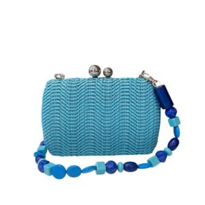 Bolsa Azul Alça Com Detalhes