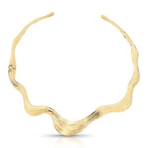 Colar dourado escultural wave sculpted - Imagem 1
