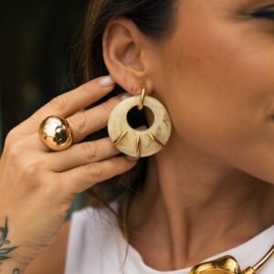 Brinco Argola Resina Malibu - Rosana Bernardes - Imagem 1