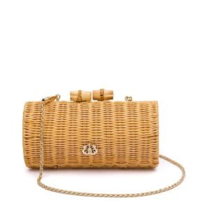 CLUTCH BAGUETE RATTAN NATURAL - isla