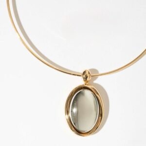 Colar Aro Pingente Oval Mix de Banhos