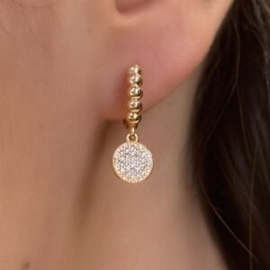 Brinco Argolinha Redonda Cravejada