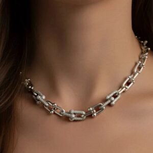 Colar Corrente Elos Cravejados