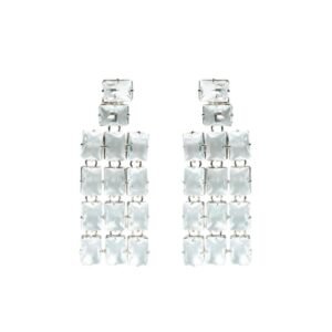 Brinco Longo Cristais Prata - Juliana Manzini