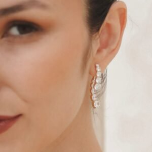 Brinco Riviera Frente E Trás Cristais - Imagem 1