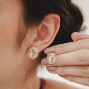 Brinco Oval Citrino - Imagem 1