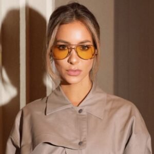 Óculos Aviador Metal Under Dourado Lente Amarela - AC Brazil - Imagem 2