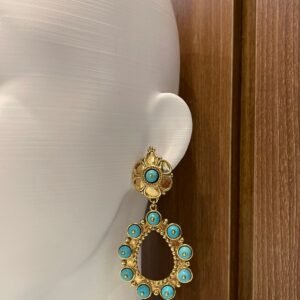 Brinco Gota Raízes Turquesa - Gio Bernardes - Imagem 1