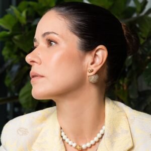 BRINCO BOTÃO CHRISTAL DOU/VINTAGE ROSE - Nádia Gimenes - Imagem 2